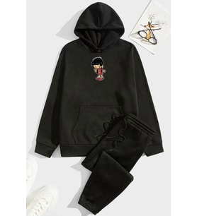 Unisex Chen Üzümlü Kekim Eşofman Takımı (Siyah)