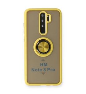 Xiaomi Redmi Note 8 Pro Kılıf Montreal Yüzüklü Silikon Kapak - Sarı