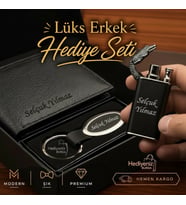 Hızlı Kargo İsme Özel Hakiki Deri Erkek Cüzdan Çakmak ve Anahtarlık Hediye Seti, Sevgiliye, Eşe, Babaya, Arkadaşa Kişiye Özel Hediye
