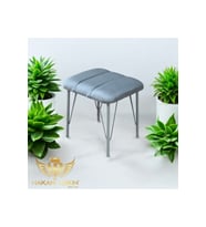 Açık gri metal ayaklı puf 40x45 cm