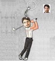 Kişiye Özel Golf Erkek Ahşap Anahtarlık-1