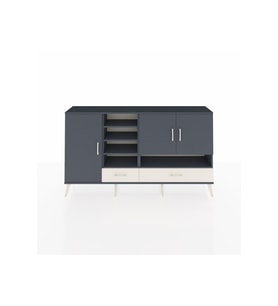 Arges Konsol 8 Raflı 2 Çekmeceli 3 Kapaklı 176x30x99 Antrasit-Antrasit/Aytaşı
