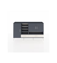Arges Konsol 8 Raflı 2 Çekmeceli 3 Kapaklı 176x30x99 Antrasit-Antrasit/Aytaşı