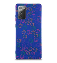 Samsung Galaxy Note 20 Uyumlu Lansman Kılıf Hello Kitty Tasarımlı İçi Kadife Kapak-Lacivert (Şeffaf)