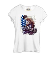 Levi Ackerman - AOT Beyaz Kadın Tshirt
