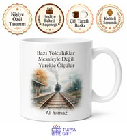 Dünya Tren İstasyonu Günü Raylar Üzerinde Uzaklara Gidenlere Özel Tasarım Kupa Hediye