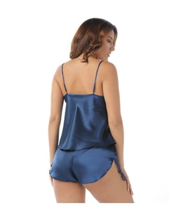 Mulvxbrf Brf02 Lacivert Saten Babydoll Şortlu Takım - 259 (Mulvix)