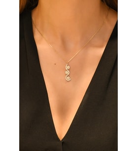 TAŞLI PAPATYA KOLYE 14 AYAR A026978