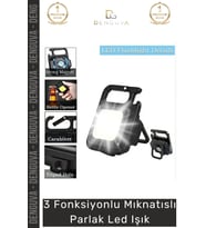 #LedIşık Kare Mini Taşınabilir Usb Şarj Edilebilir 3 Fonksiyonlu Mıknatıslı Parlak Led Işık Siyah