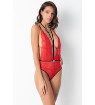 Phevos Dantelli Babydoll-122 (Kırmızı)