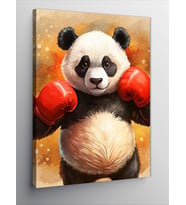 Kanvas Tablo Boks Eldivenli Panda