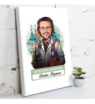 Kişiye Özel Hediye Karikatürlü En İyi Erkek Kimya Mühendisi Kanvas Tablo