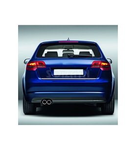 Audi A3 Krom Bagaj Alt Çıtası 2004-2012 (4 Kapı) (Siyah - Beyaz)