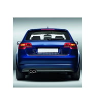 Audi A3 Krom Bagaj Alt Çıtası 2004-2012 (4 Kapı) (Siyah - Beyaz)