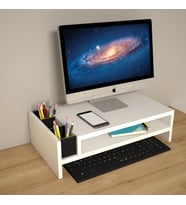 Emkawood Sally Beyaz Monitör Yükseltlci Laptop Standı