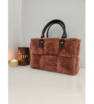 Bottega Veneta Model, Handmade, Kahve, Peluş, Kadın El Çantası