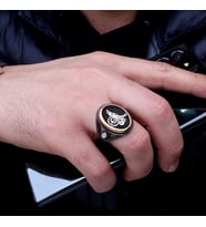 925 Ayar Gümüş Osmanlı Tuğrası Motifli Model Erkek Yüzük