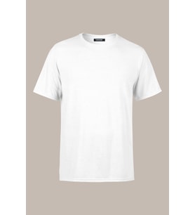 COMEOR Erkek Beyaz Slim Fit Pamuklu Kısa Kollu Bisiklet Yaka T-shirt