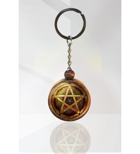Pentagram Yıldızı Ahşap Anahtarlık Tek Ebat N11.16849
