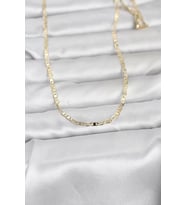CM 14K Gold Renk Lazerli Yassı Model Zincirli 60 cm Kadın Kolye - TJ-BKO10966