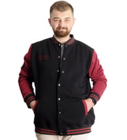 Mode XL Büyük Beden Erkek Kolej Mont Spor Ceket 23628 Siyah