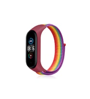 Mi Band 4 Hasırlı Cırtcırtlı Kordon - Gökkuşağı