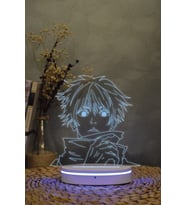 3 Boyutlu Renkli Gece Lambası, Jujutsu Kaisen Temalı, Dekoratif Aydınlatma (Krem)