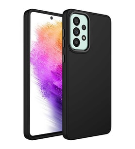 Galaxy A73 Kılıf Zore Luna Dışı Soft Yumuşak İçi Kadife Kılıf (Siyah)