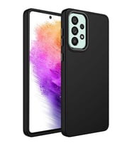 Galaxy A73 Kılıf Zore Luna Dışı Soft Yumuşak İçi Kadife Kılıf (Siyah)