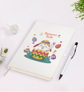 BK Gift Kişiye Özel Paskalya Bayramı Beyaz Defter ve Kalem Seti-15