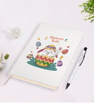 BK Gift Kişiye Özel Paskalya Bayramı Beyaz Defter ve Kalem Seti-15