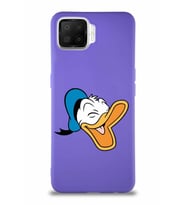 Oppo A73 Soft Premier Kapak Donald Duck-E Tasarımlı Silikon Kılıf - Mor (Şeffaf)