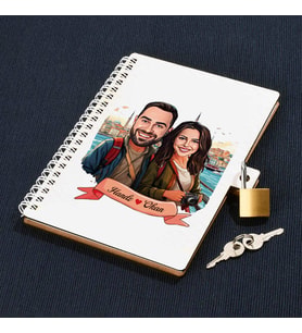 Sevgiliye Hediye Günlük Kadim İstanbul ve Aşkımız Karikatürlü Kilitli Anı Defteri