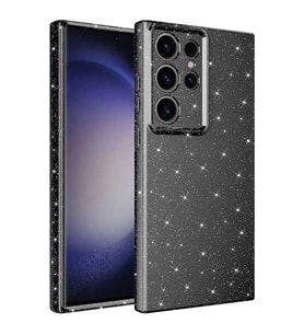 Galaxy S23 Ultra Kılıf Kamera Korumalı Simli Lüks Zore Koton Kapak