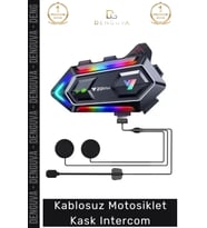 #Intercom Gürültü Önleyici IPX6 Su Geçirmez Bluetooth 53 Uzun Batarya Max Kablosuz Motosiklet Kask I