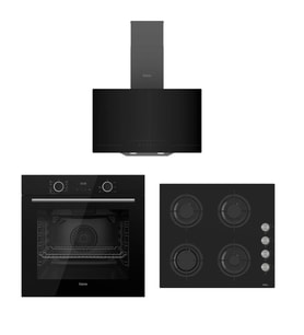 FERRE FRYART SİYAH SET ( D063 SİYAH DAVLUMBAZ-CS205 SİYAH OCAK- XE63CS FRYART SİYAH FIRIN ) (07)