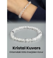 Kristal Kuvars Doğal Taş Küre Kesim 6mm Bileklik