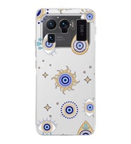 PrintiFy Xiaomi Mi 11 Ultra ile Uyumlu 1mm Slim Fit Nazar Boncuğu 5 Baskılı Şeffaf  Kılıf