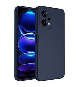 Coverzone Xiaomi Redmi Note 12 5G ?le Uyumlu K?l?f Z-Mara Lansman Vieri Tam Koruma Arka Kapak Kamera Koruma �?k?nt?l? P�r�zs�z Y�zey Lacivert