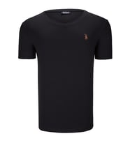 T8568 DEWBERRY V YAKA ERKEK T-SHIRT-KOYU SİYAH