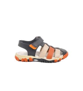 Ayakmod Lacivert Kırmızı Cırtlı Erkek Çocuk Spor Sandalet 173101 P (Lacivert-Neon Turuncu)