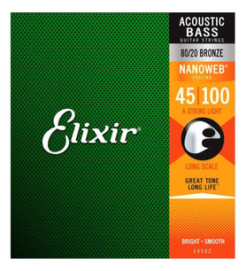 Elixir 14502 Nanoweb Light Akustik Bas Gitar Teli (45-100)