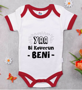 BK Kids Koverun Beni Tasarımlı Kırmızı Bebek Body Zıbın-1