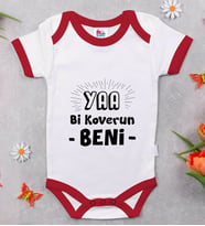 BK Kids Koverun Beni Tasarımlı Kırmızı Bebek Body Zıbın-1