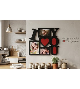 Kişiye Özel I Love You Tasarımlı 3’lü Fotoğraf Çerçevesi  Sevgiliye ve Eşe hediye  Doğum Günü Ev Hediyesi Yıl Dönümü  Dekoratif Hediye