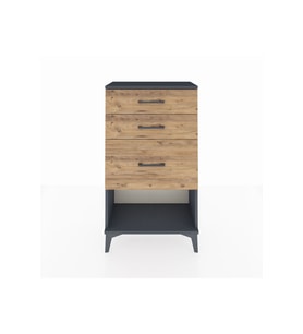 Arges Komodin 3 Çekmeceli 60x30x106 Antrasit-Çam