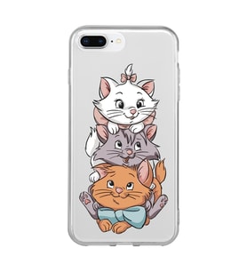 Iphone 7 PLUS - 8 PLUS Uyumlu Marie Kedi Tasarımlı Şeffaf Telefon Kılıfı