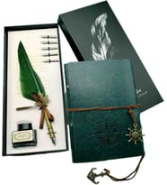 Divit Hokka Hat Sanatı Seti - Eskitme Sayfa ve Deri Kapaklı Defter, Kaligrafi & Osmanlı Tarzı Yazı Takımı, Özel Hediye Konsept Premium Seri