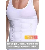 Bel Göğüs Göbek Jinekomasti Toparlayıcı Erkek Extra Göbek Sıkılaştırıcı Siyah Korse Atlet