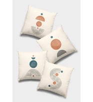 Krem Modern Çift Taraflı 4'lü Set Kırlent Kılıfı 4KR028